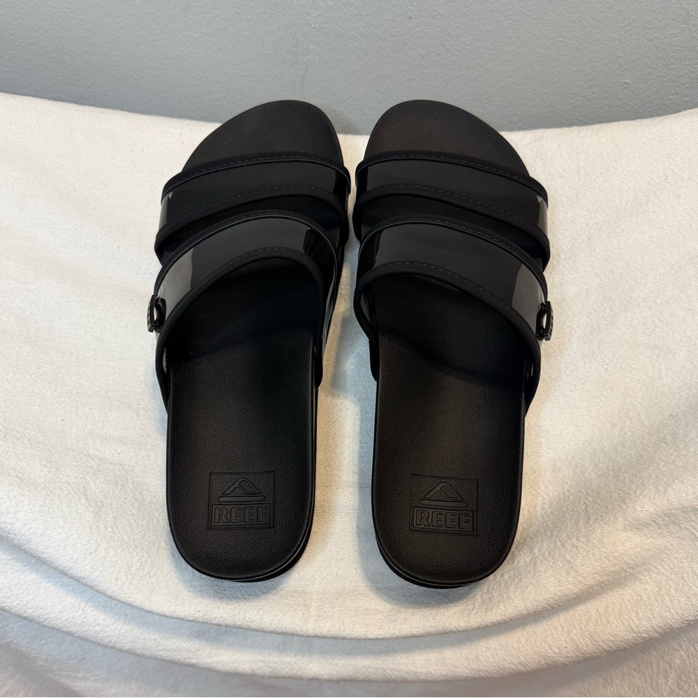 Reef Vista Hi Energy Slide Sandals- Black